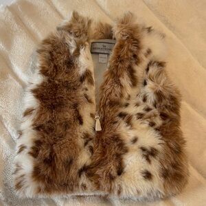 American Widgeon Kids Faux Fur Vest - Brown and Cream